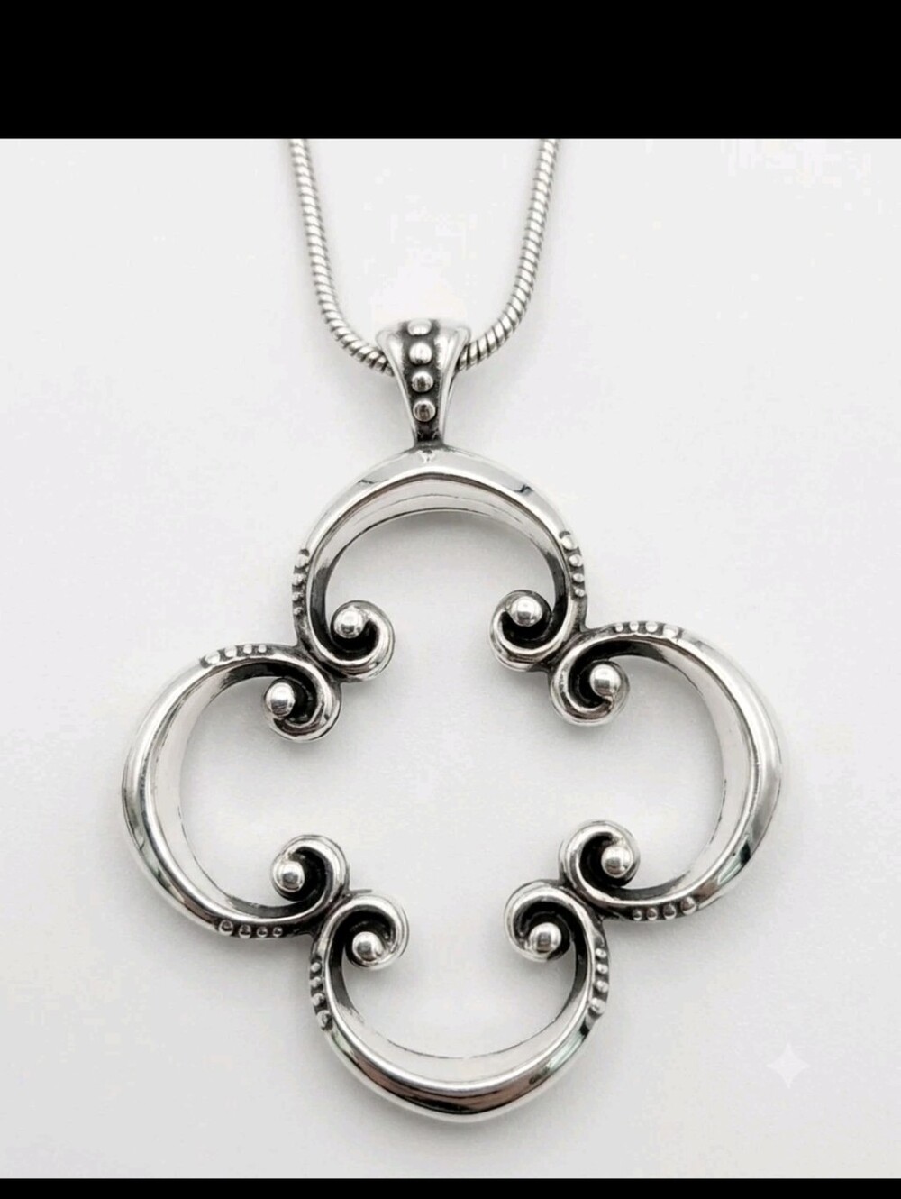 Brighton Toledo Mido Reversible Swarovski Crystal Quatrefoil Pendant Necklace - Picture 6 of 9
